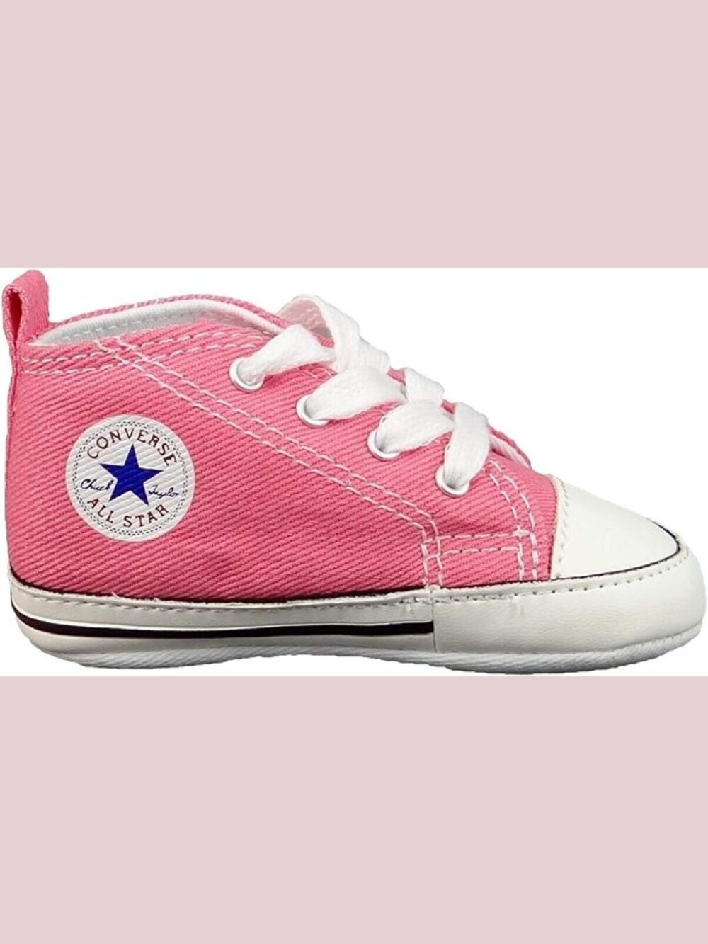 CONVERSE Baby Girl First Star High Top Sneaker NEW Pink Soft Sole Crib Shoes 3